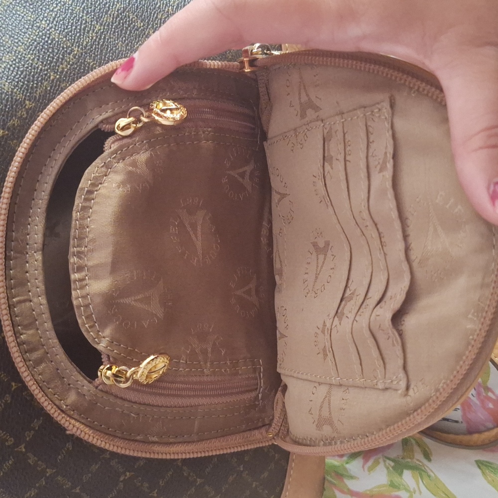 La Tour Effiel 80s Vintage Paris Women's Brown Book Bag Backpack - Picture 5 of 11